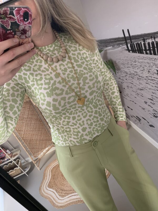 Leopard Longsleeve - Groen/Wit