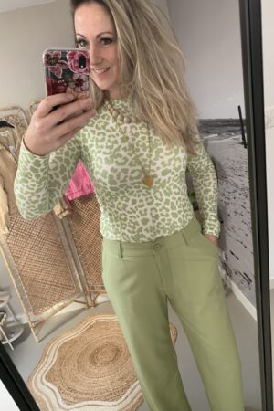 Leopard Longsleeve - Groen/Wit