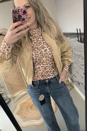 Bomber jacket Azzurro - Beige