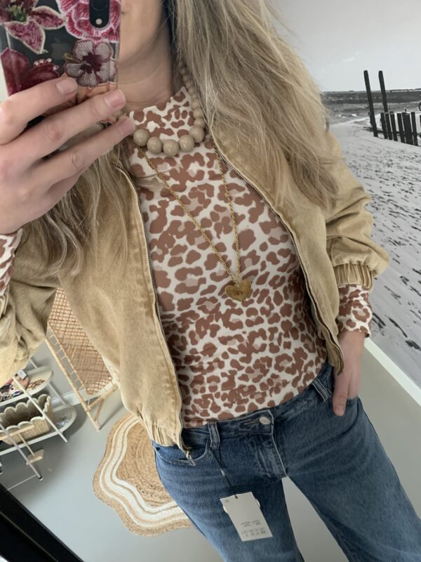 Bomber jacket Azzurro - Beige