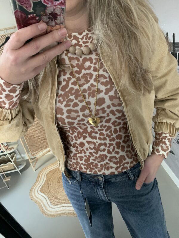 Leopard Longsleeve - Bruin/Wit