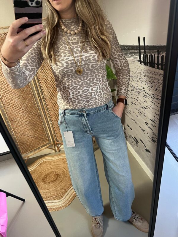 Travel Panter top Azzurro - Light Beige