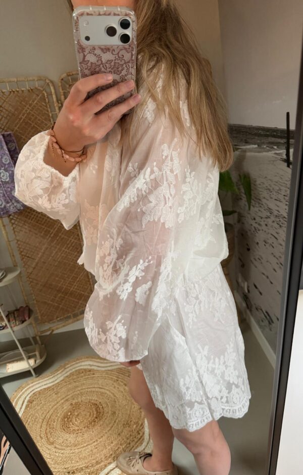 Broderie set - Blouse & short - Wit