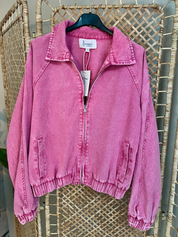 Bomber jacket jeans Azzurro - Pink