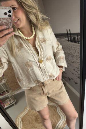 Blouse 'Flower' - Beige/Taupe - Kaylla