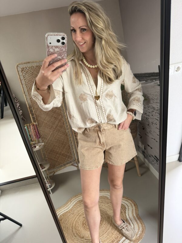Blouse 'Flower' - Beige/Taupe - Kaylla