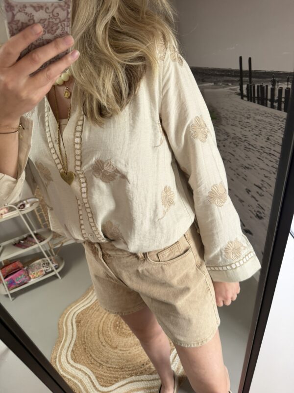 Blouse 'Flower' - Beige/Taupe - Kaylla