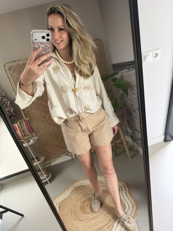 Blouse 'Flower' - Beige/Taupe - Kaylla