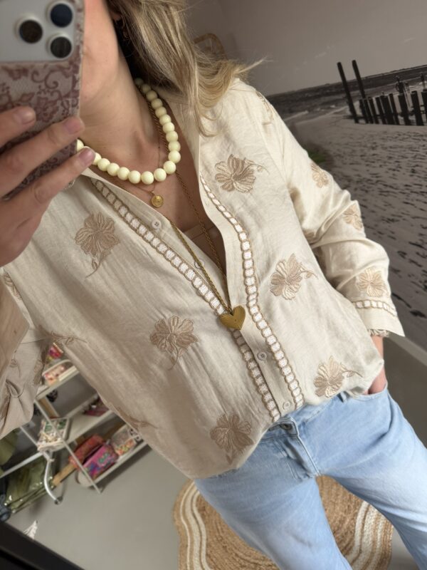 Blouse 'Flower' - Beige/Taupe - Kaylla