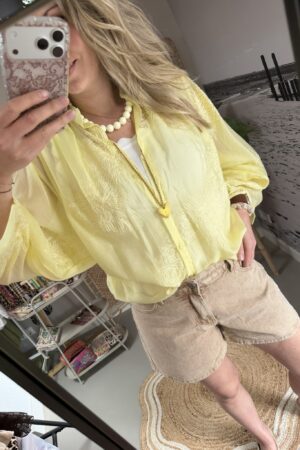 Blouse 'Mies' - Geel - Tencel