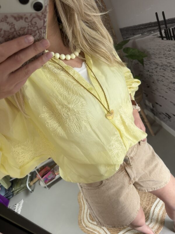 Blouse 'Mies' - Geel - Tencel