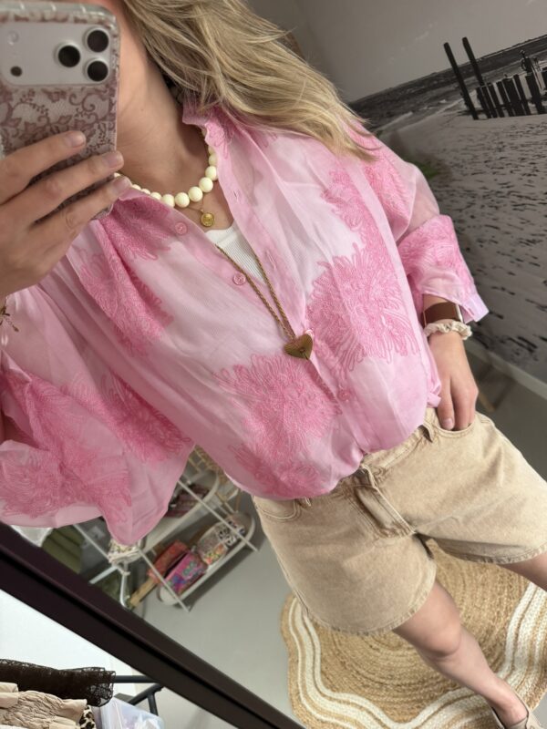Blouse 'Mies' - Roze - Tencel