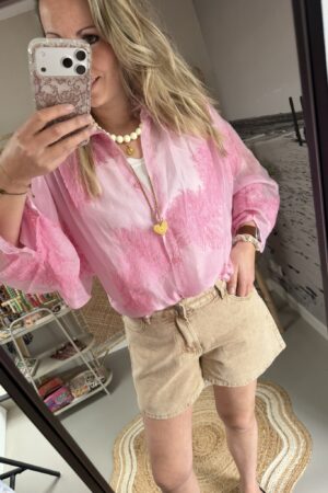 Blouse 'Mies' - Roze - Tencel