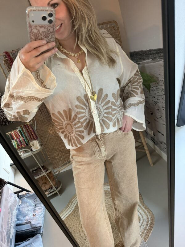 Blouse 'Beach' - Beige/Taupe
