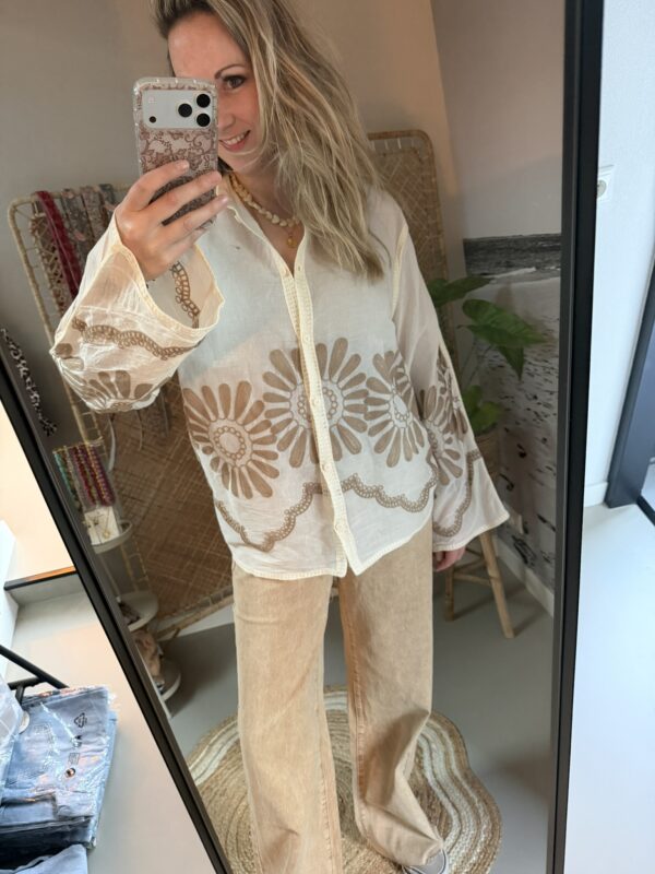 Blouse 'Beach' - Beige/Taupe