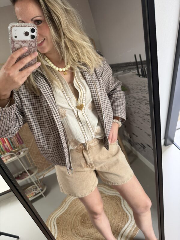 Bomberjasje ruitjes - Beige/Bruin/Taupe