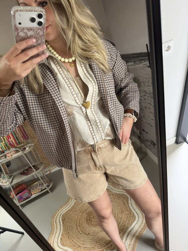 Bomberjasje ruitjes - Beige/Bruin/Taupe