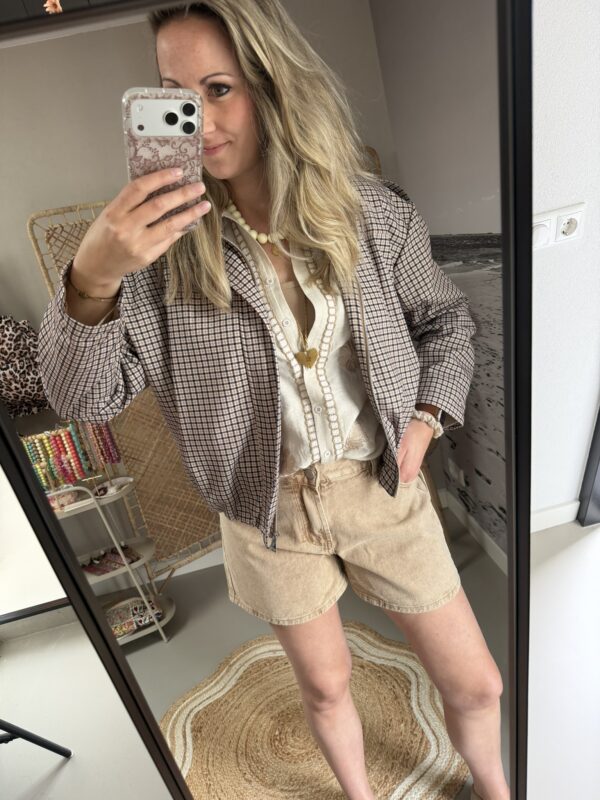 Bomberjasje ruitjes - Beige/Bruin/Taupe