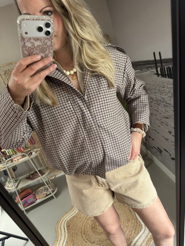 Bomberjasje ruitjes - Beige/Bruin/Taupe