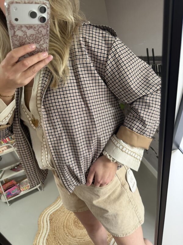 Bomberjasje ruitjes - Beige/Bruin/Taupe