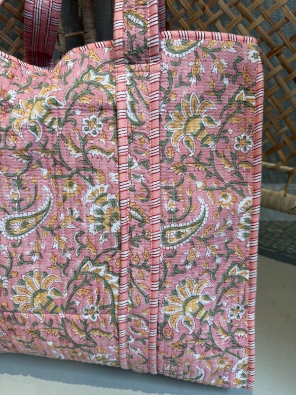 Quilt Shopper bag - Licht Roze bloem