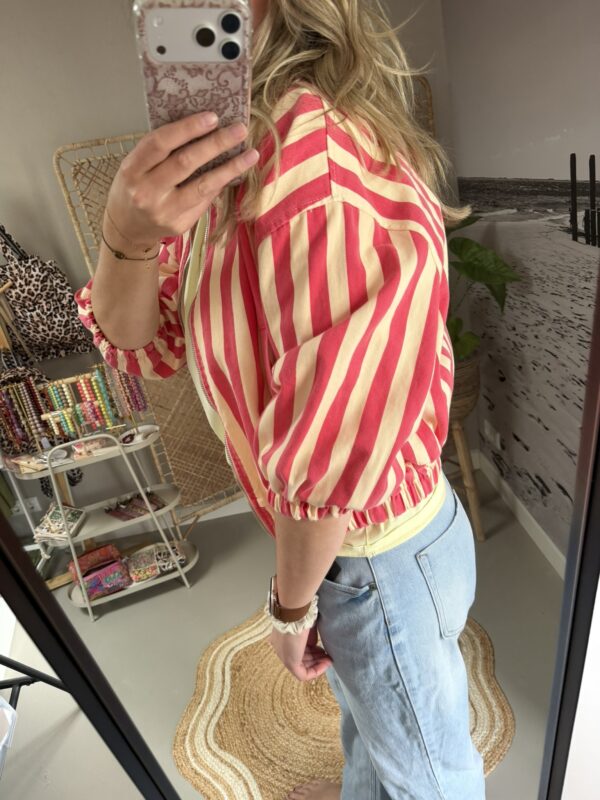 Spijkerjasje 'Stripe' - Rood/Geel