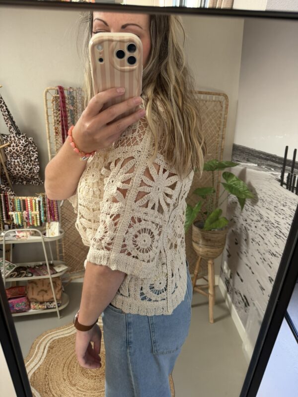 Top gehaakt - Beige (met binnen hemdje!)