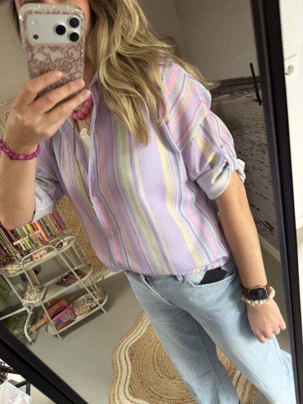 Blouse streep - Lila/Multicolour