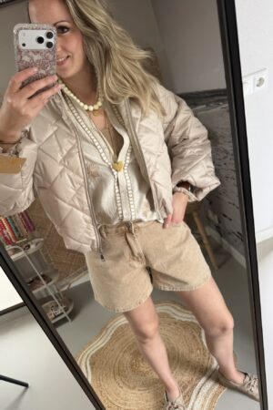 Zomerjasje (bombermodel) met ballon mouw - Beige