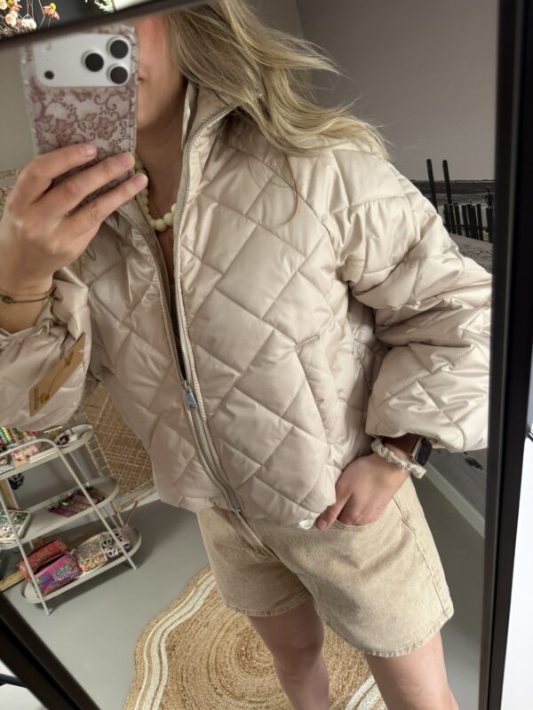 Zomerjasje (bombermodel) met ballon mouw - Beige