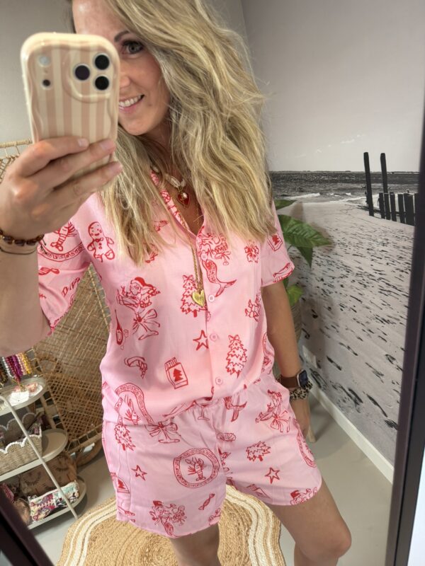 Setje Top + short - Pink/Red