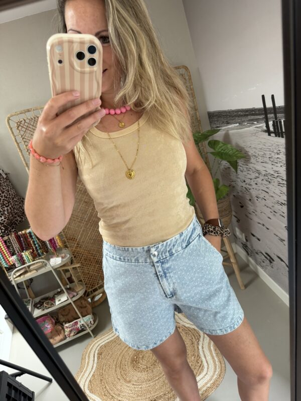 Top - Azzurro - Beige