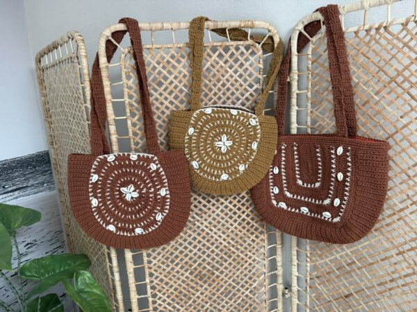 Bag 'Boho' - Bruin/Schelpjes
