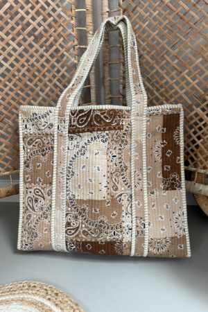 Quilt Shopper bag - Bruin/Beige print