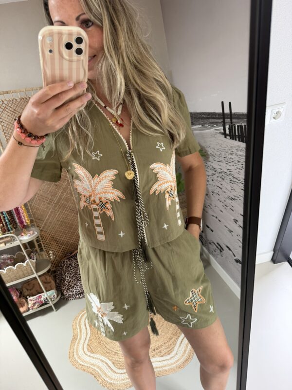 Set Palmtree - Olijfgroen/Beige