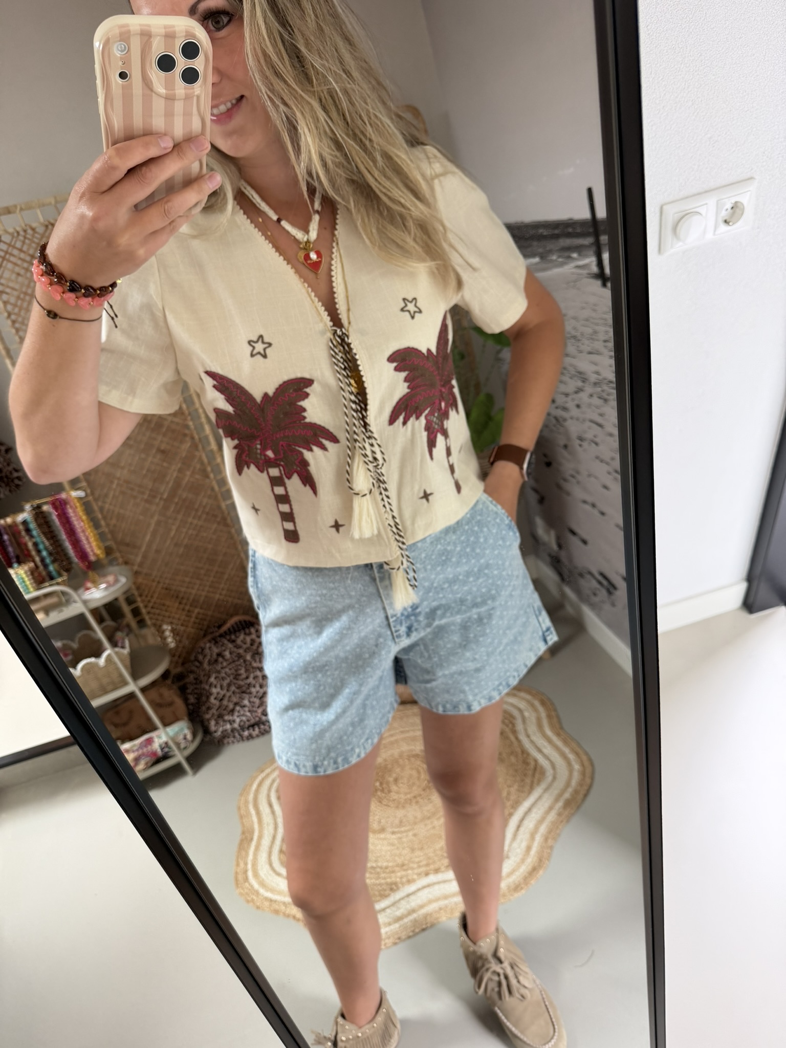 Set Palmtree - Beige/Roze - Afbeelding 3
