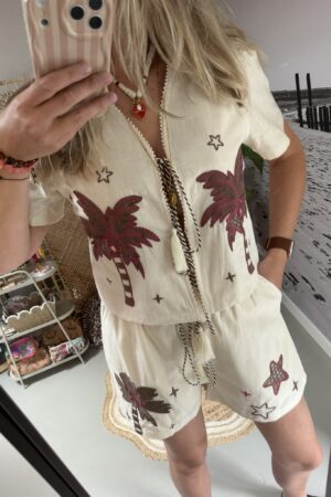 Set Palmtree - Beige/Roze