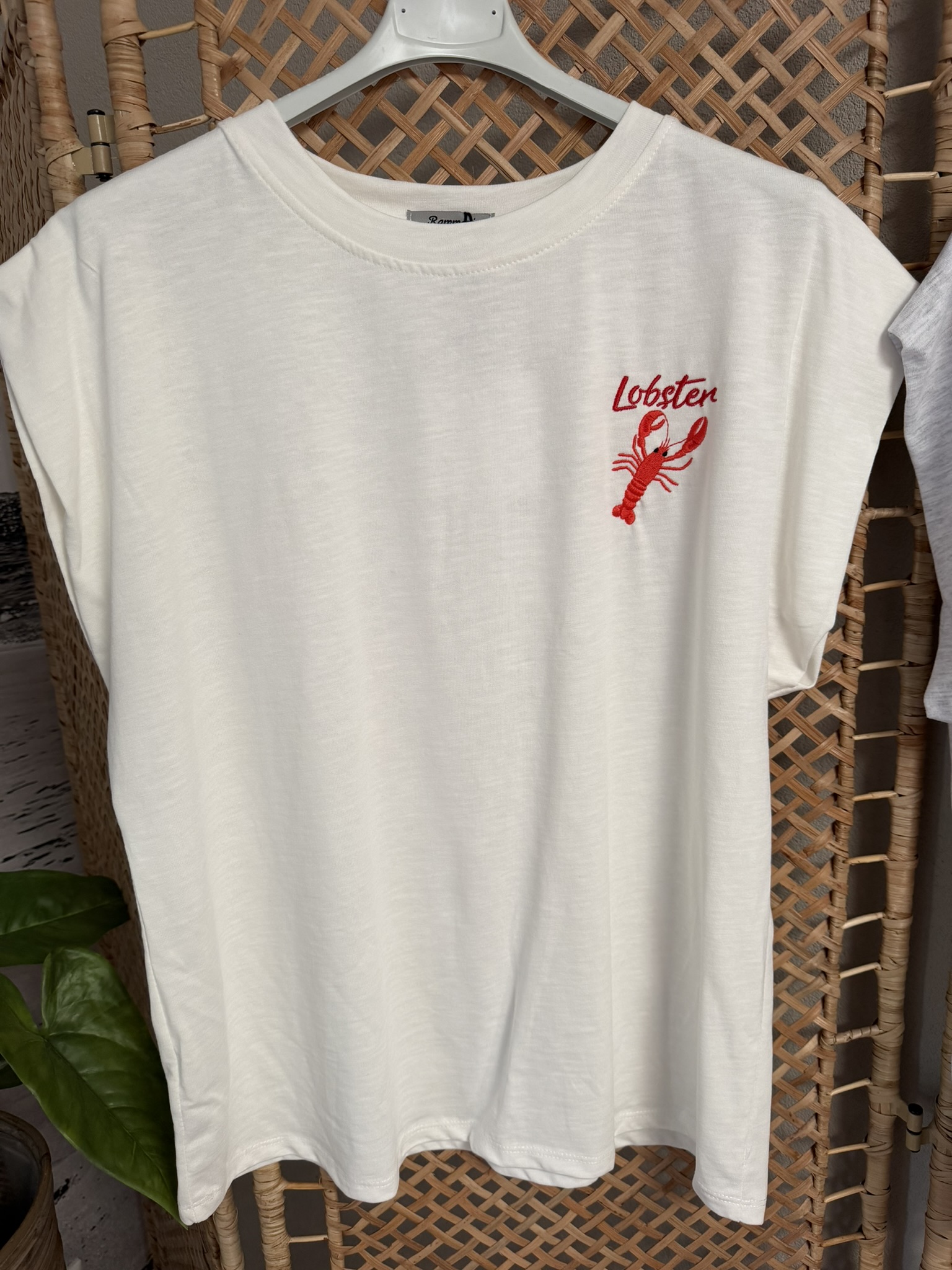 Top 'Lobster' - Kapmouwtje - Wit