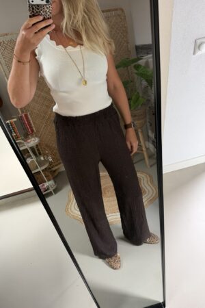 Broek wafel - Azzurro - Bruin
