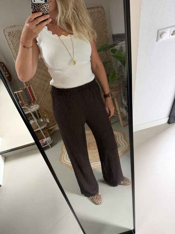 Broek wafel - Azzurro - Bruin