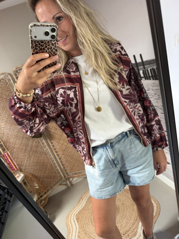 Bomber jack/vestje - 'Flower Power'