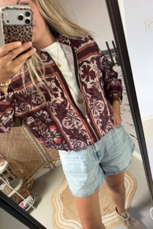 Bomber jack/vestje - 'Flower Power'
