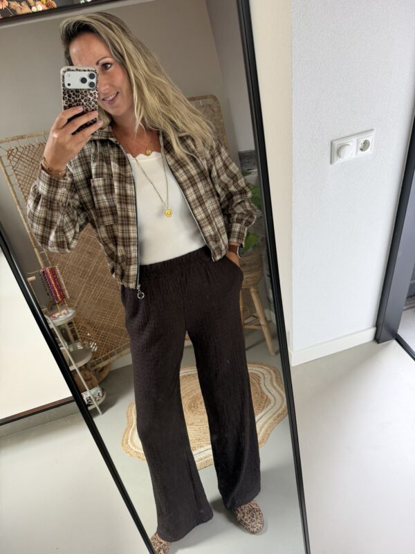 Broek wafel - Azzurro - Bruin