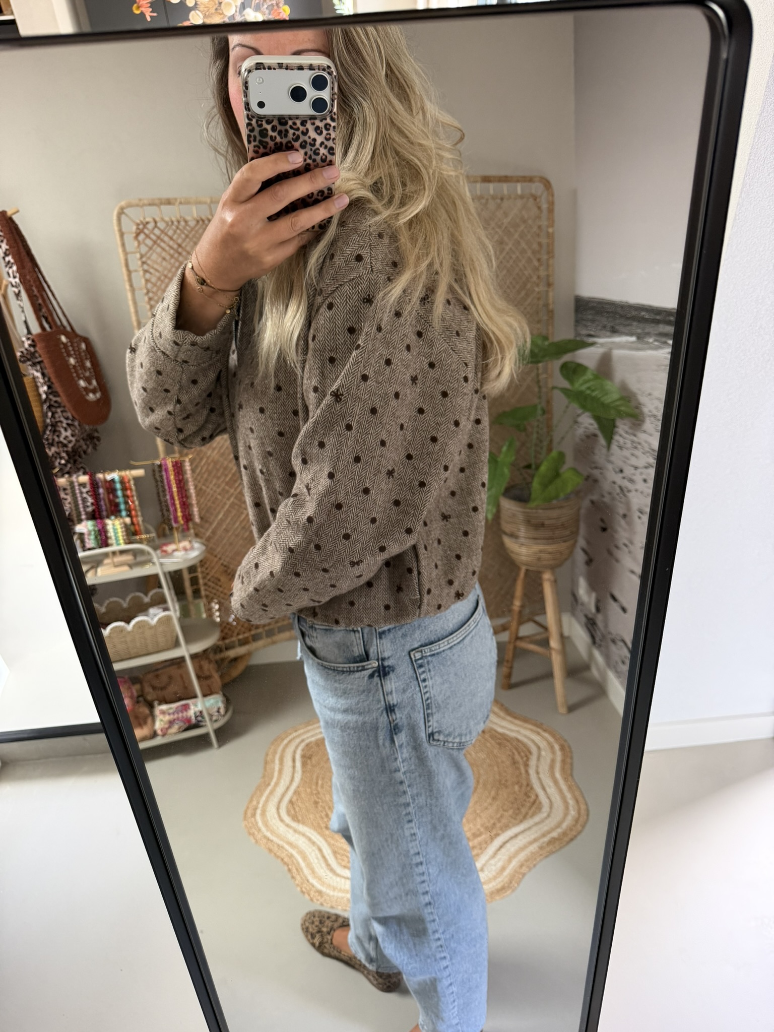 Jacket - Taupe met stipjes - Afbeelding 6
