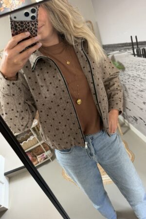 Jacket - Taupe met stipjes