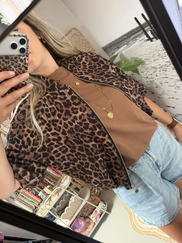 Panter jacket - 3/4 mouwtje met beige bies