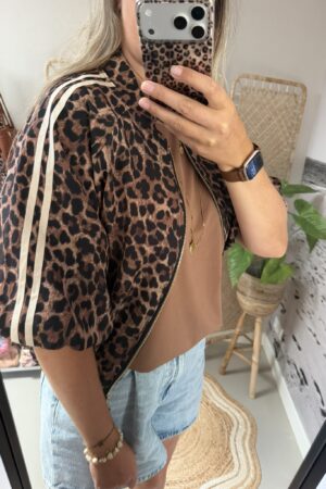 Panter jacket - 3/4 mouwtje met beige bies