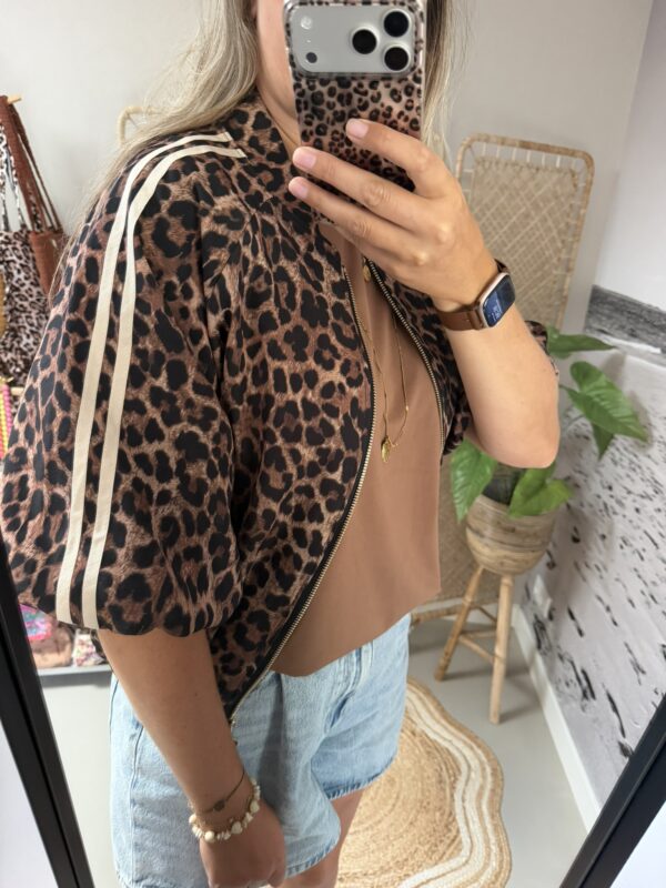 Panter jacket - 3/4 mouwtje met beige bies