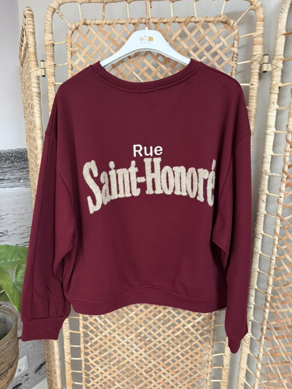Sweater 'Rue Saint-Honoré - Bruin/Bordeaux/Rood