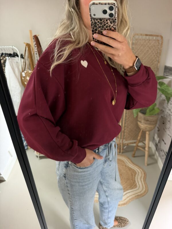 Sweater 'Rue Saint-Honoré - Bruin/Bordeaux/Rood